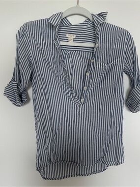 J. Crew Factory - Blue and White Striped Button Up